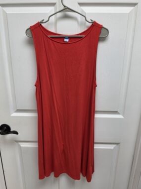 Old Navy Red Sleeveless Midi Swing Dress